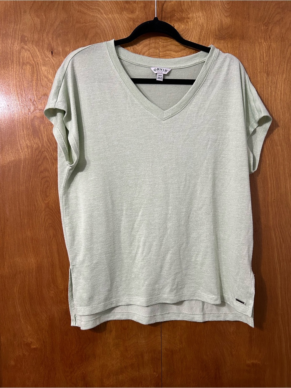 Orvis Light Sage V-Neck Short Sleeve Tee